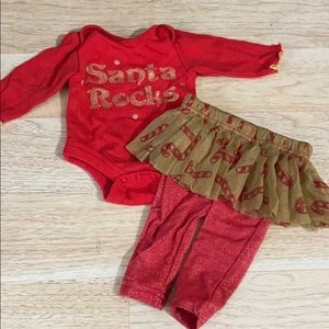 Santa Rocks Newborn Christmas Outfit